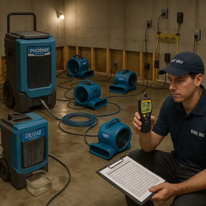 Structural Drying and Dehumidification process in Everett, WA